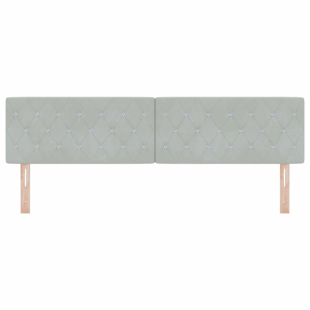 vidaXL LED κεφαλάρι με LED ταινίες φωτός Ανοιχτό γκρι 180 cm Βελούδο