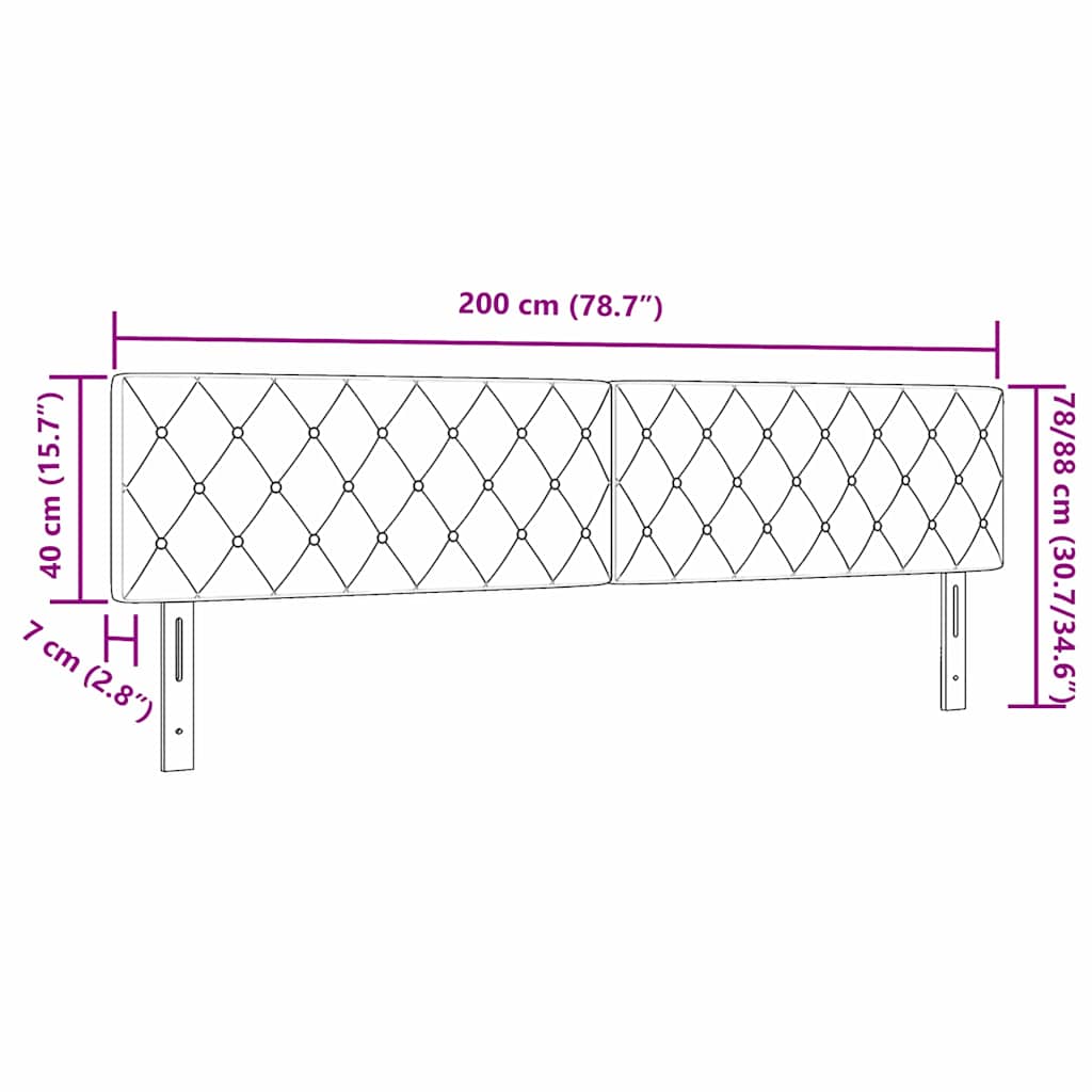 vidaXL LED κεφαλάρι με LED ταινίες φωτός Ανοιχτό γκρι 200 cm Βελούδο