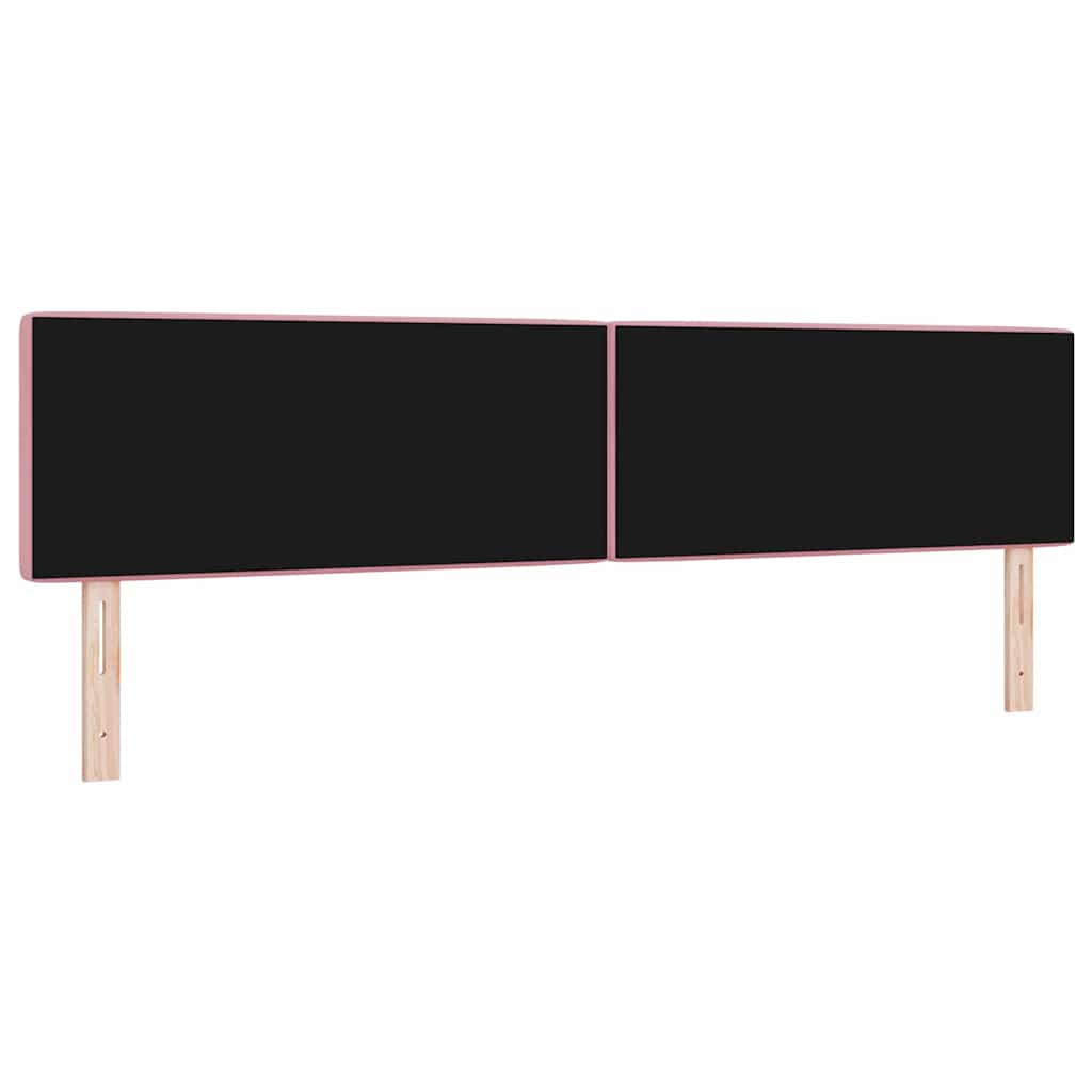 vidaXL LED κεφαλάρι με LED ταινίες φωτός Ροζ 200 cm Βελούδο