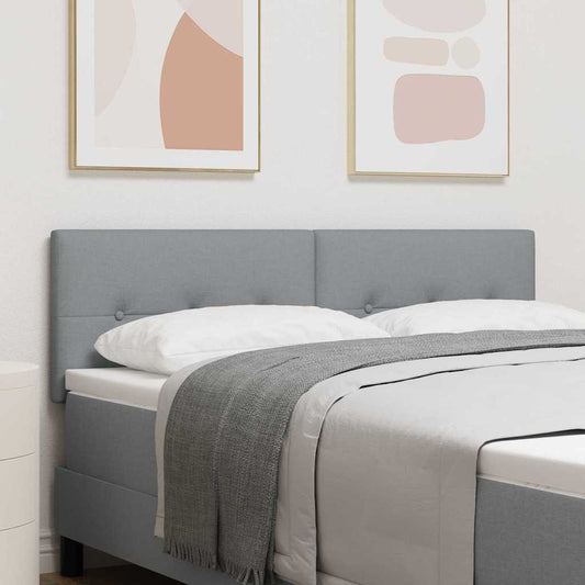 vidaXL LED κεφαλάρι με κεφαλάρι Ανοιχτό γκρι 144 cm Πολυεστέρας