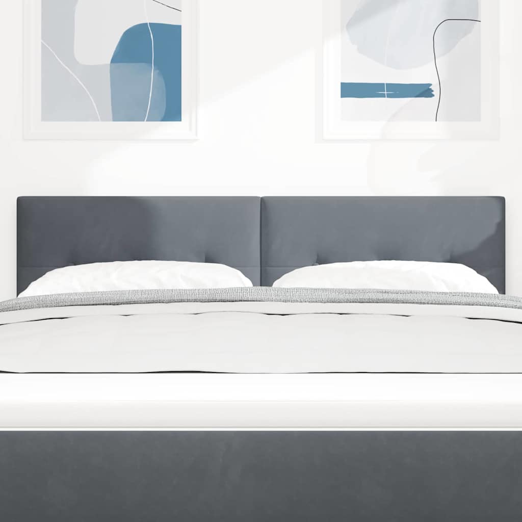 vidaXL LED κεφαλάρι με φώτα λωρίδας LED Γκρι 144 cm Πολυεστέρας