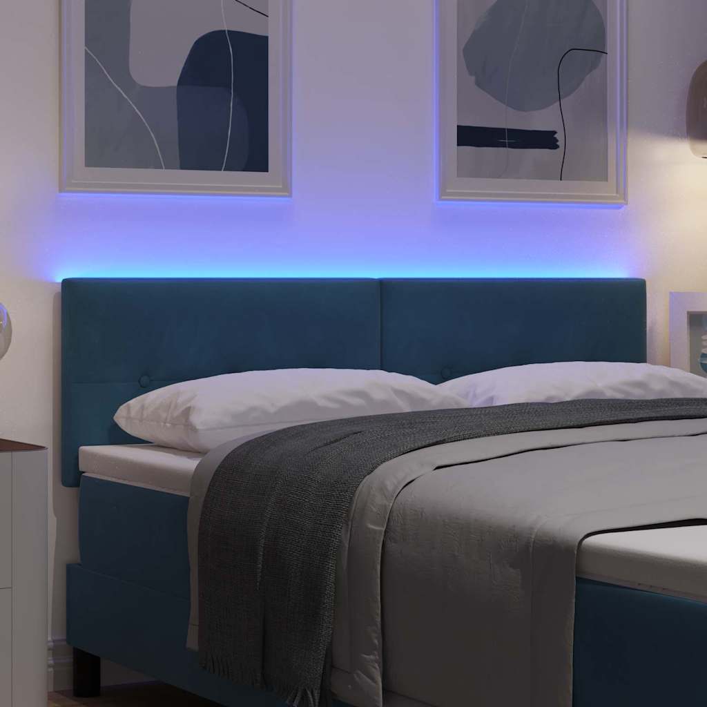 vidaXL LED κεφαλάρι με φώτα λωρίδας LED Μπλε 144 cm Πολυεστέρας