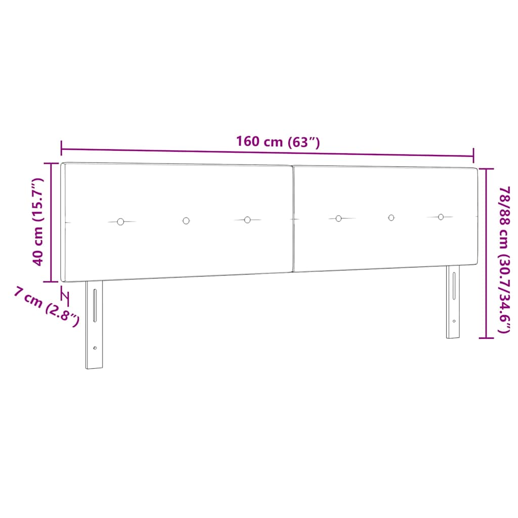 vidaXL LED κεφαλάρι με LED ταινίες φωτός Κρεμ 160 cm ύφασμα