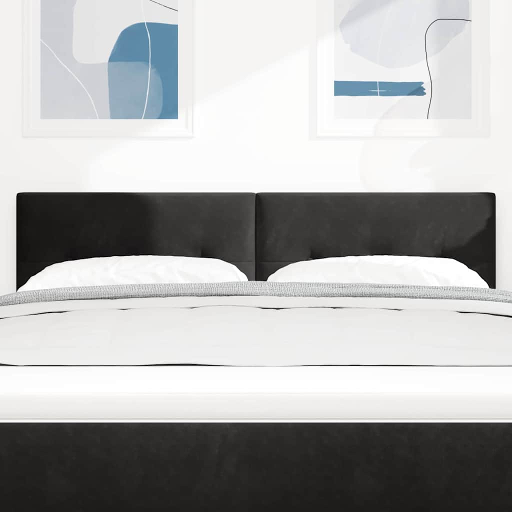 vidaXL LED κεφαλάρι με LED ταινίες φωτός Μαύρο 160 cm Βελούδο
