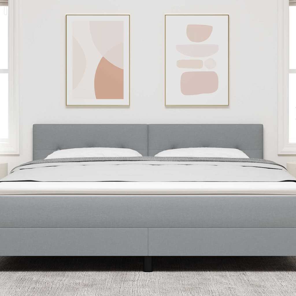 vidaXL LED κεφαλάρι με κεφαλάρι Ανοιχτό γκρι 180 cm Πολυεστέρας