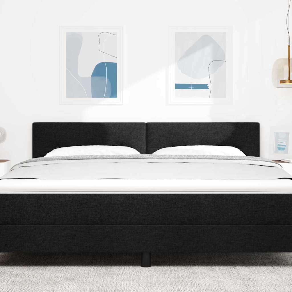 vidaXL LED κεφαλάρι με LED ταινίες φωτός Μαύρο 180 cm ύφασμα