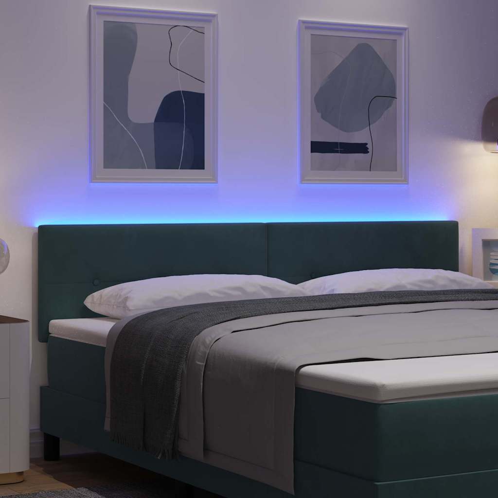 vidaXL LED κεφαλάρι με LED ταινίες φωτός Πράσινο 180 cm Βελούδο
