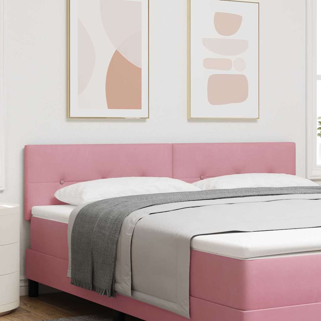 vidaXL LED κεφαλάρι με LED ταινίες φωτός Ροζ 180 cm Βελούδο