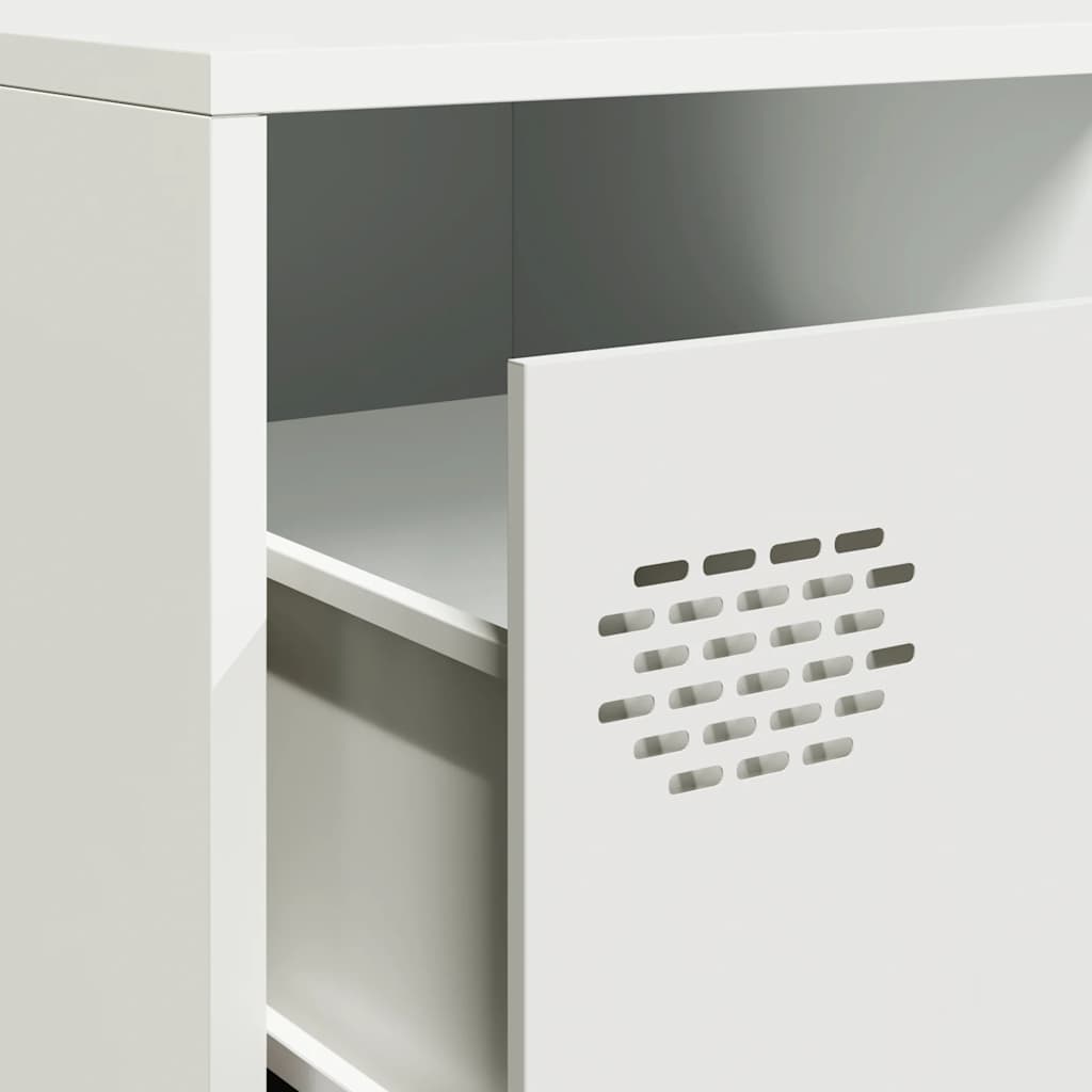 ντουλάπι τηλεόρασης vidaXL Λευκό από χάλυβα ψυχρής έλασης