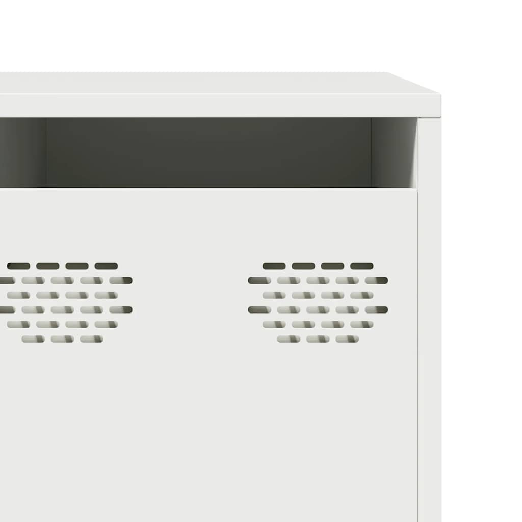 ντουλάπι τηλεόρασης vidaXL Λευκό από χάλυβα ψυχρής έλασης