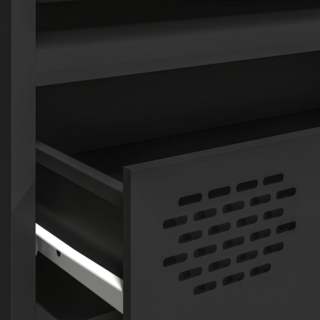 vidaXL Έπιπλο Τηλεόρασης Μαύρο 202x39x43,5 εκ. Χάλυβας Ψυχρής Έλασης