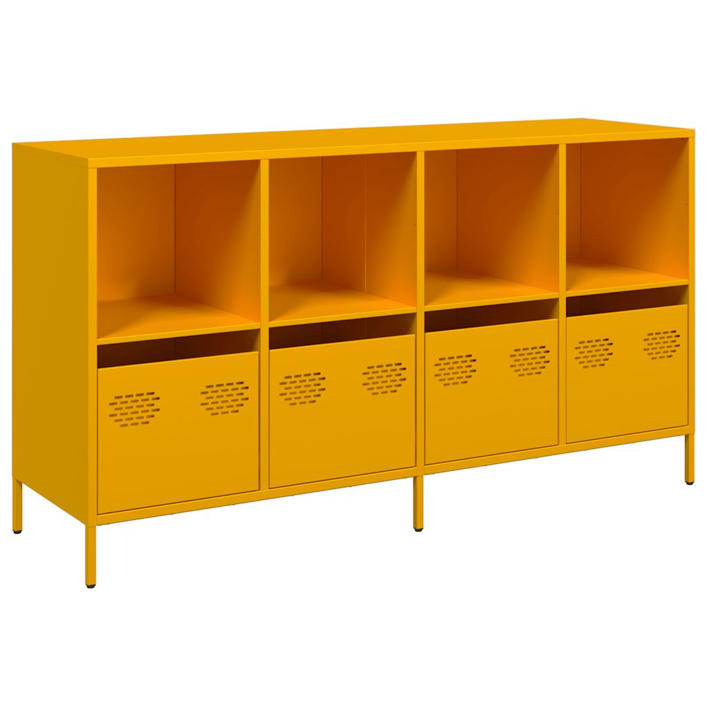 vidaXL Sideboard Μουστάρδα κίτρινη 135x39x73,5 cm Ψυχρής έλασης χάλυβα