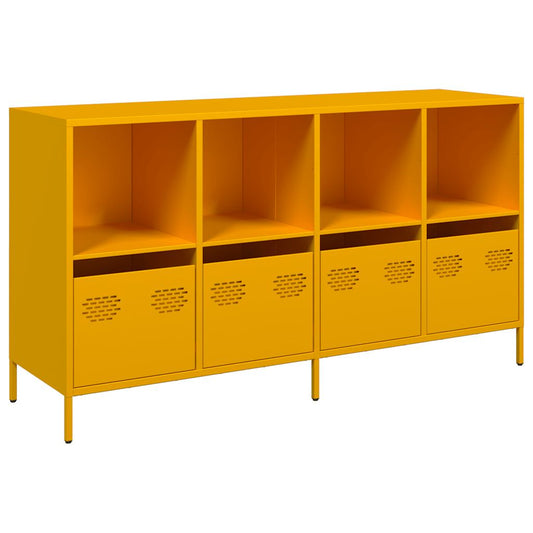 vidaXL Sideboard Μουστάρδα κίτρινη 135x39x73,5 cm Ψυχρής έλασης χάλυβα