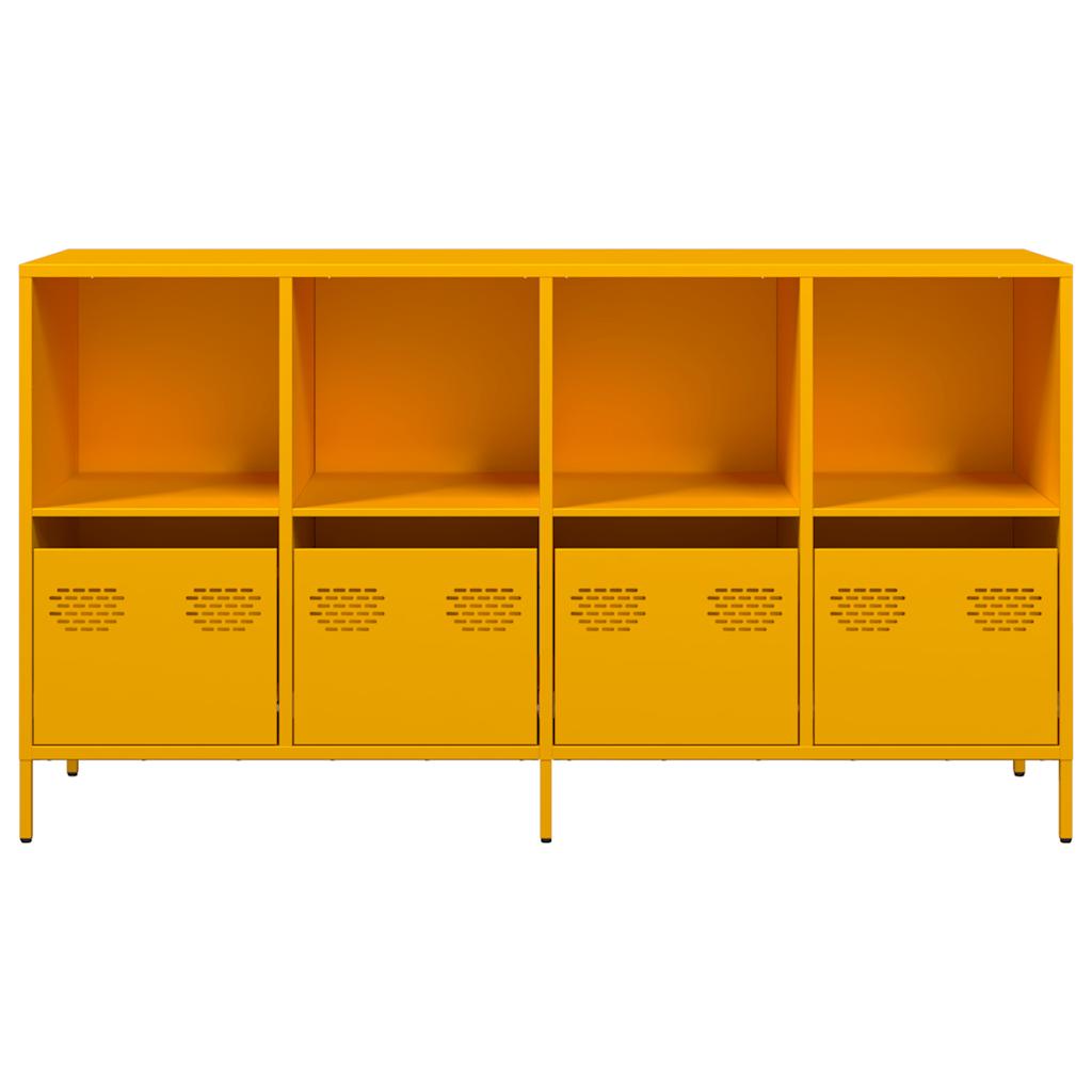 vidaXL Sideboard Μουστάρδα κίτρινη 135x39x73,5 cm Ψυχρής έλασης χάλυβα