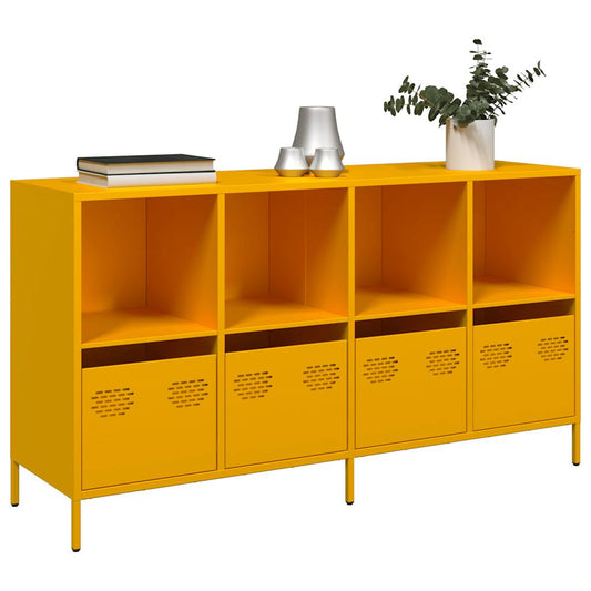 vidaXL Sideboard Μουστάρδα κίτρινη 135x39x73,5 cm Ψυχρής έλασης χάλυβα