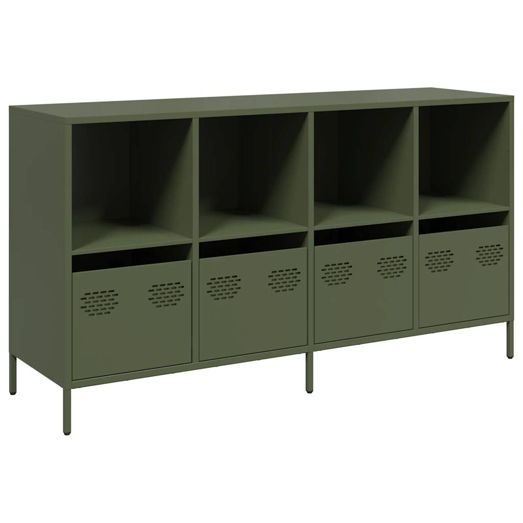 vidaXL Sideboard Ελαιοπράσινο 135x39x73,5 cm Ατσάλι ψυχρής έλασης