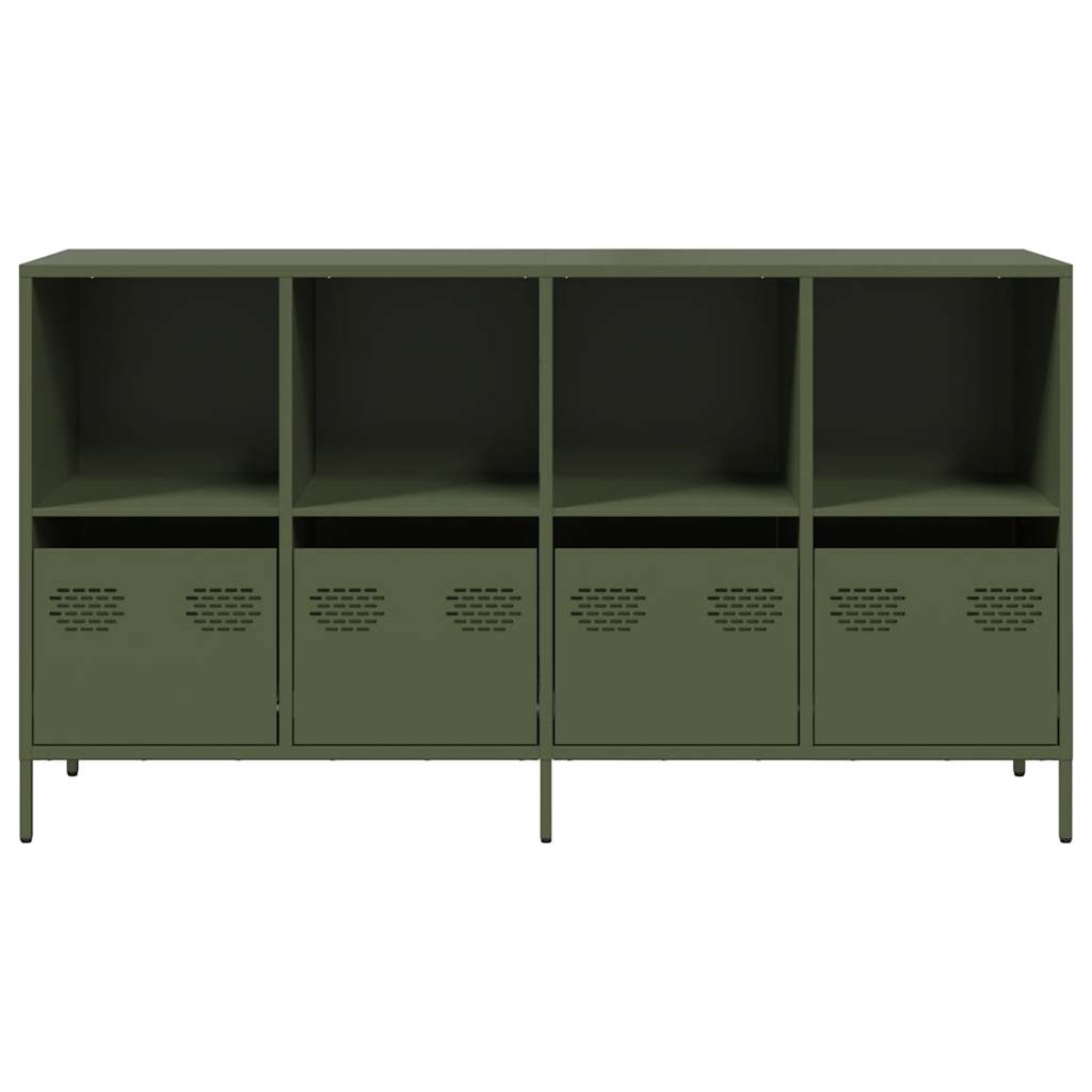 vidaXL Sideboard Ελαιοπράσινο 135x39x73,5 cm Ατσάλι ψυχρής έλασης