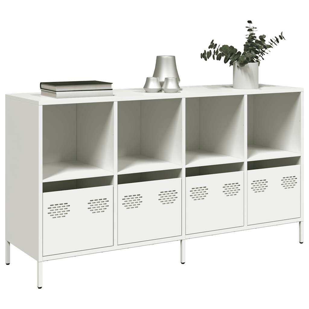 vidaXL Sideboard Λευκό 135x39x73,5 cm Ατσάλι ψυχρής έλασης