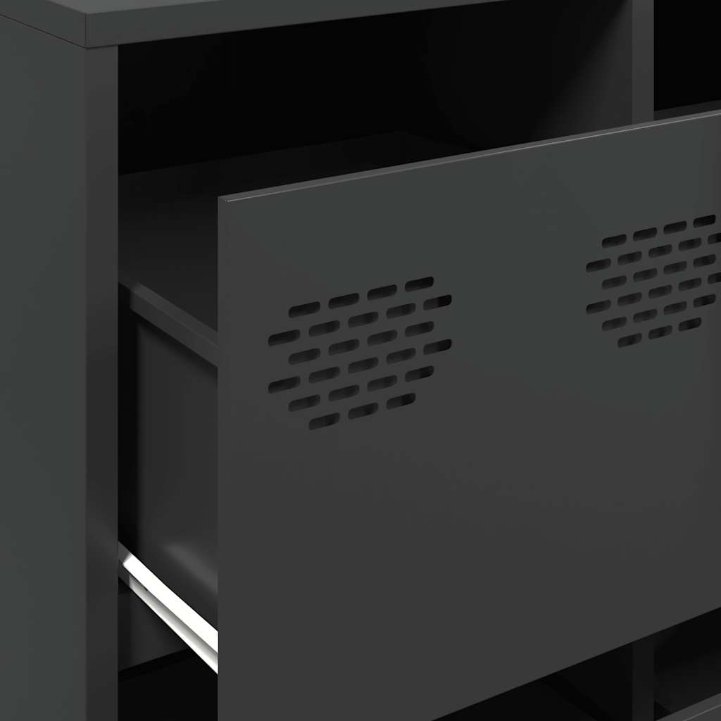 vidaXL Ντουλάπι Μαύρο 135x39x73,5 εκ. από Χάλυβα Ψυχρής Έλασης