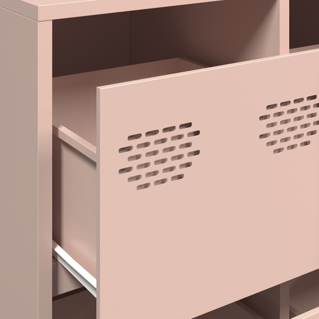 vidaXL Ντουλάπι Ροζ 135x39x73,5 εκ. από Χάλυβα Ψυχρής Έλασης