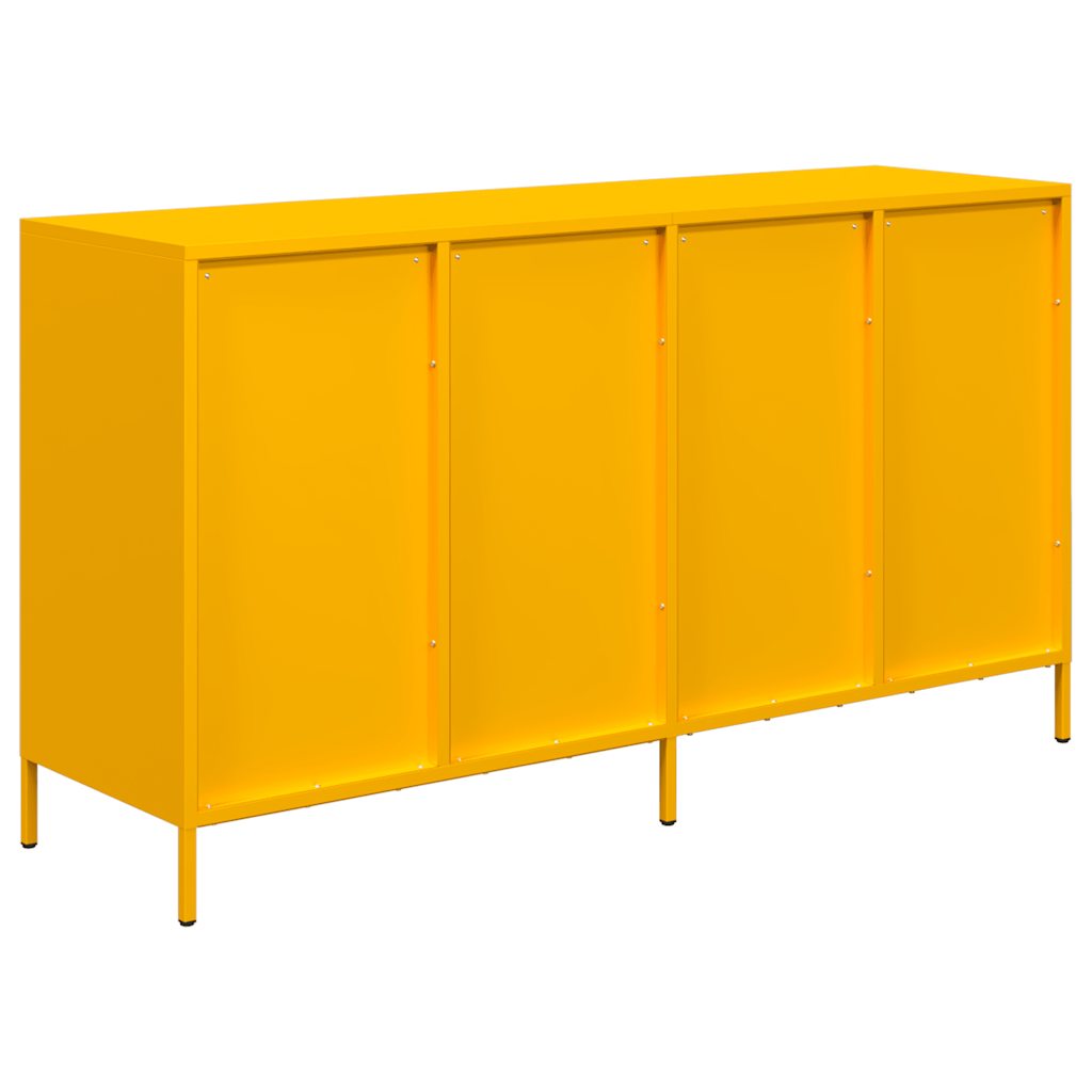 vidaXL Sideboard Μουστάρδα κίτρινη 135x39x73,5 cm Ψυχρής έλασης χάλυβα