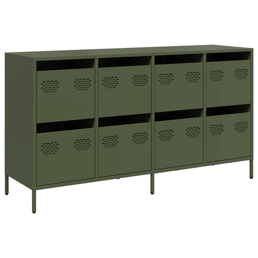 vidaXL Sideboard Ελαιοπράσινο 135x39x73,5 cm Ατσάλι ψυχρής έλασης