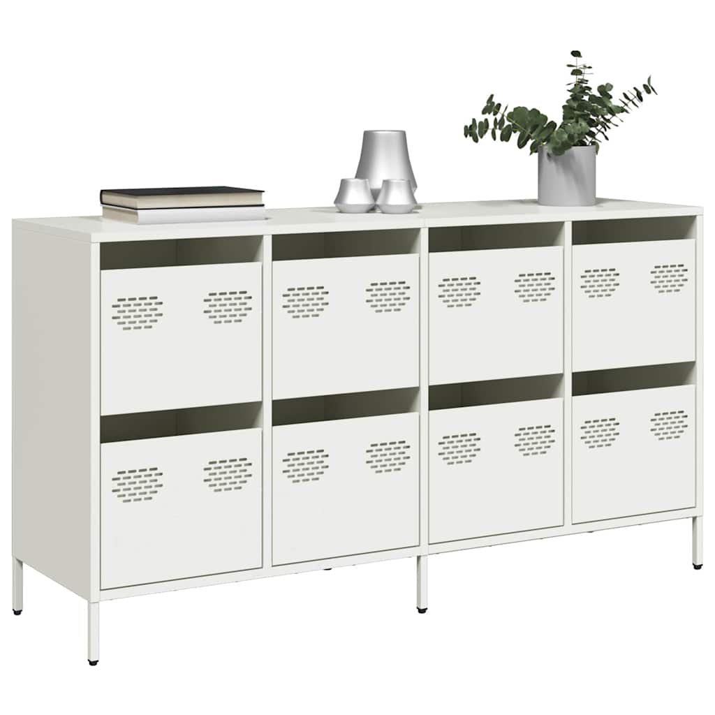 vidaXL Sideboard Λευκό 135x39x73,5 cm Ατσάλι ψυχρής έλασης