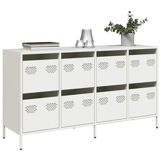 vidaXL Sideboard Λευκό 135x39x73,5 cm Ατσάλι ψυχρής έλασης