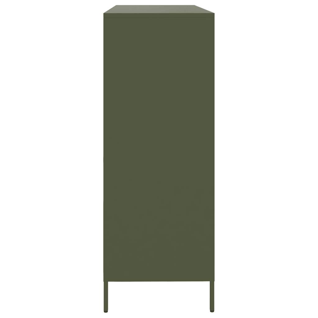 vidaXL Sideboard Olive Green 135x39x103,5 cm Ατσάλι ψυχρής έλασης