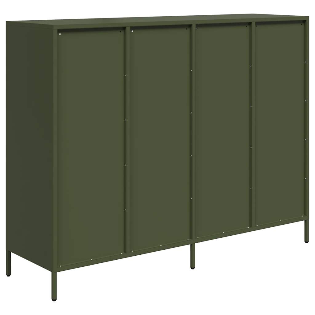 vidaXL Sideboard Olive Green 135x39x103,5 cm Ατσάλι ψυχρής έλασης