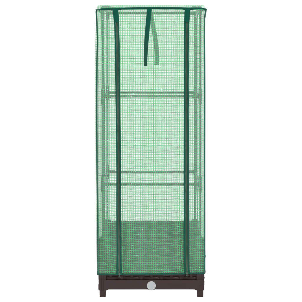 vidaXL Ζαρντινιέρα Υπερυψ. Κάλυμμα Θερμοκηπίου Όψη Ρατάν 40x40x123 εκ.