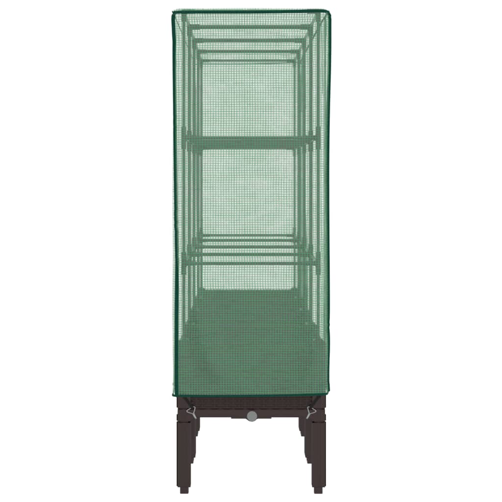 vidaXL Ζαρντινιέρα Υπερυψ. Κάλυμμα Θερμοκηπίου Όψη Ρατάν 160x40x140 εκ