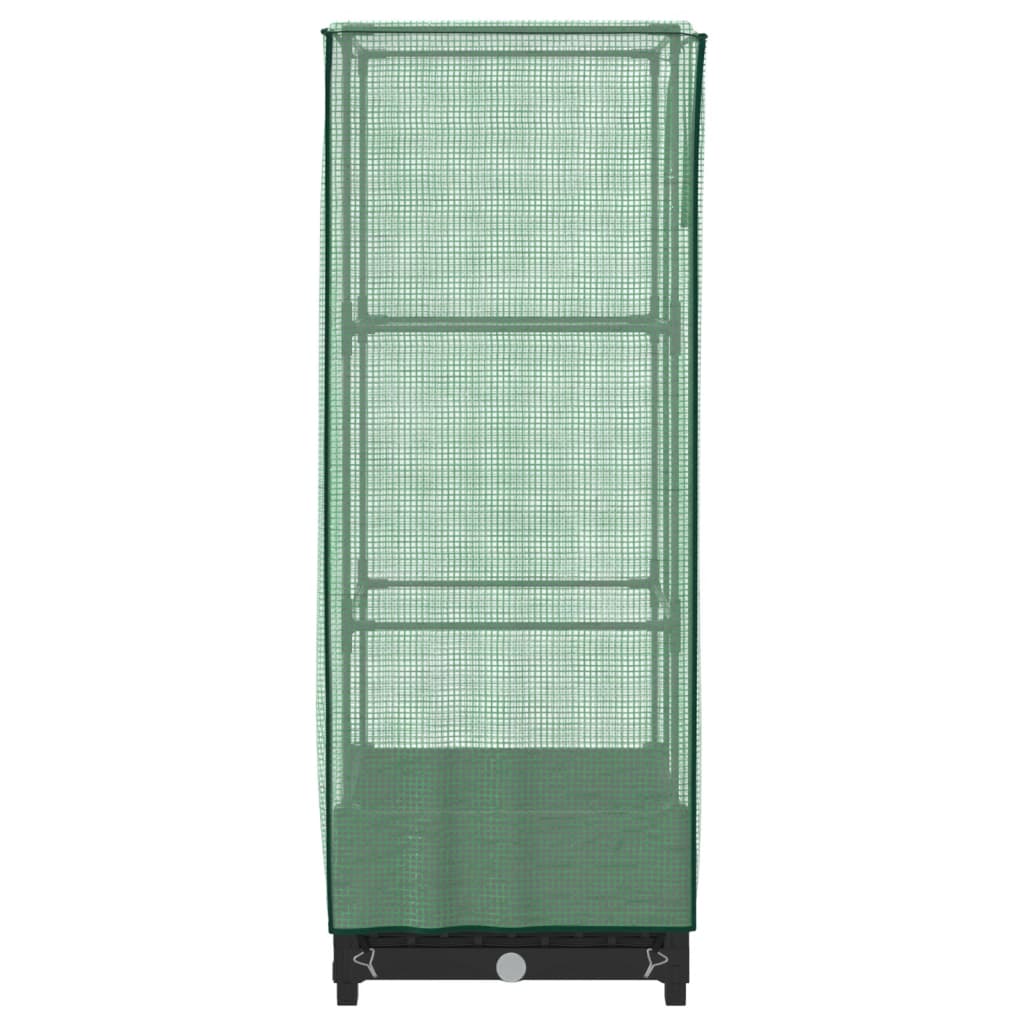 vidaXL Ζαρντινιέρα Υπερυψ. Κάλυμμα Θερμοκηπίου Όψη Ρατάν 40x40x123 εκ.