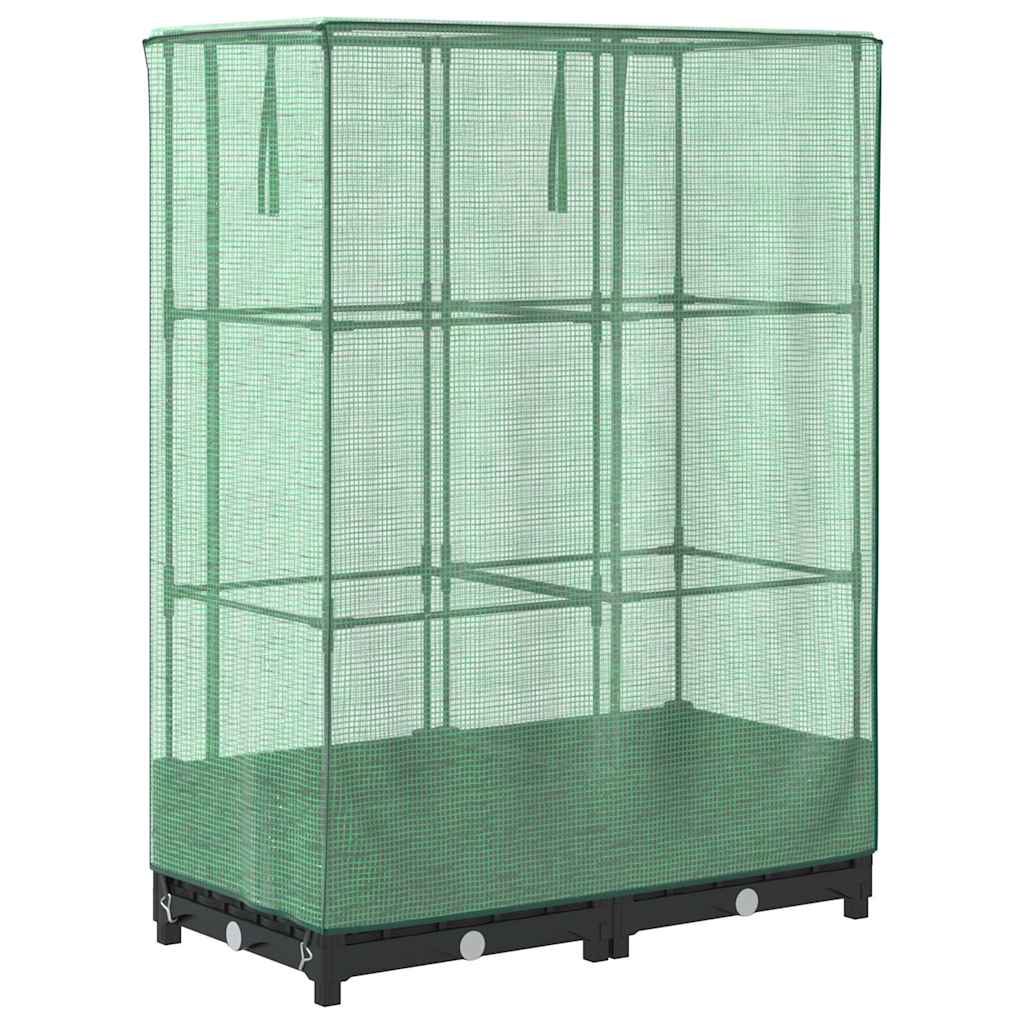 vidaXL Ζαρντινιέρα Υπερυψ. Κάλυμμα Θερμοκηπίου Όψη Ρατάν 80x40x123 εκ.