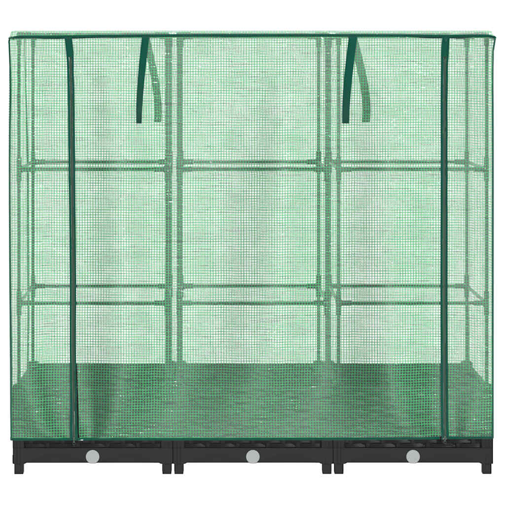 vidaXL Υπερυψωμένο Κρεβάτι με Κάλυμμα Θερμοκηπίου σε Εμφάνιση Ρατάν 120x40x123 εκ.