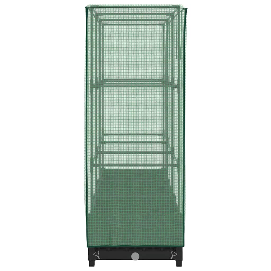 vidaXL Υπερυψωμένο Κρεβάτι με Κάλυμμα Θερμοκηπίου σε Εμφάνιση Ρατάν 120x40x123 εκ.