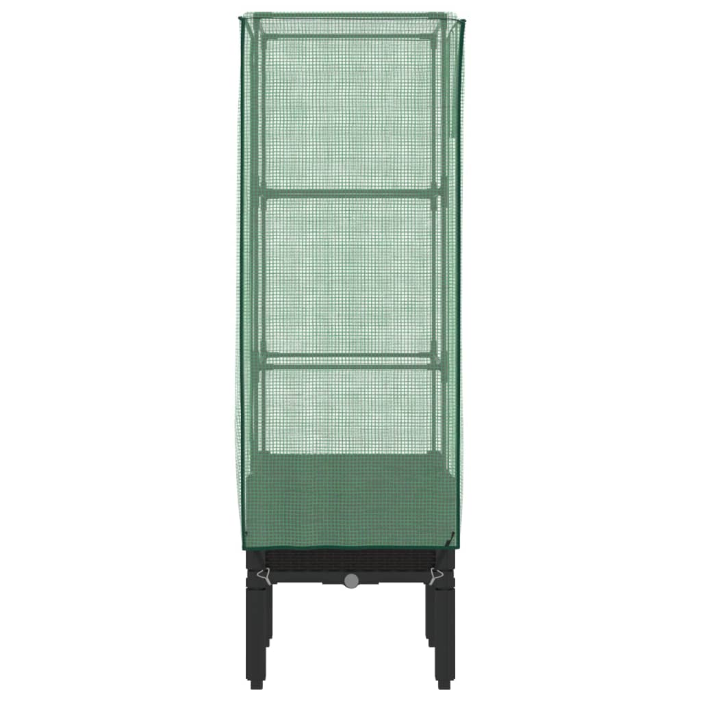 vidaXL Ζαρντινιέρα Υπερυψ. Κάλυμμα Θερμοκηπίου Όψη Ρατάν 40x40x140 εκ.