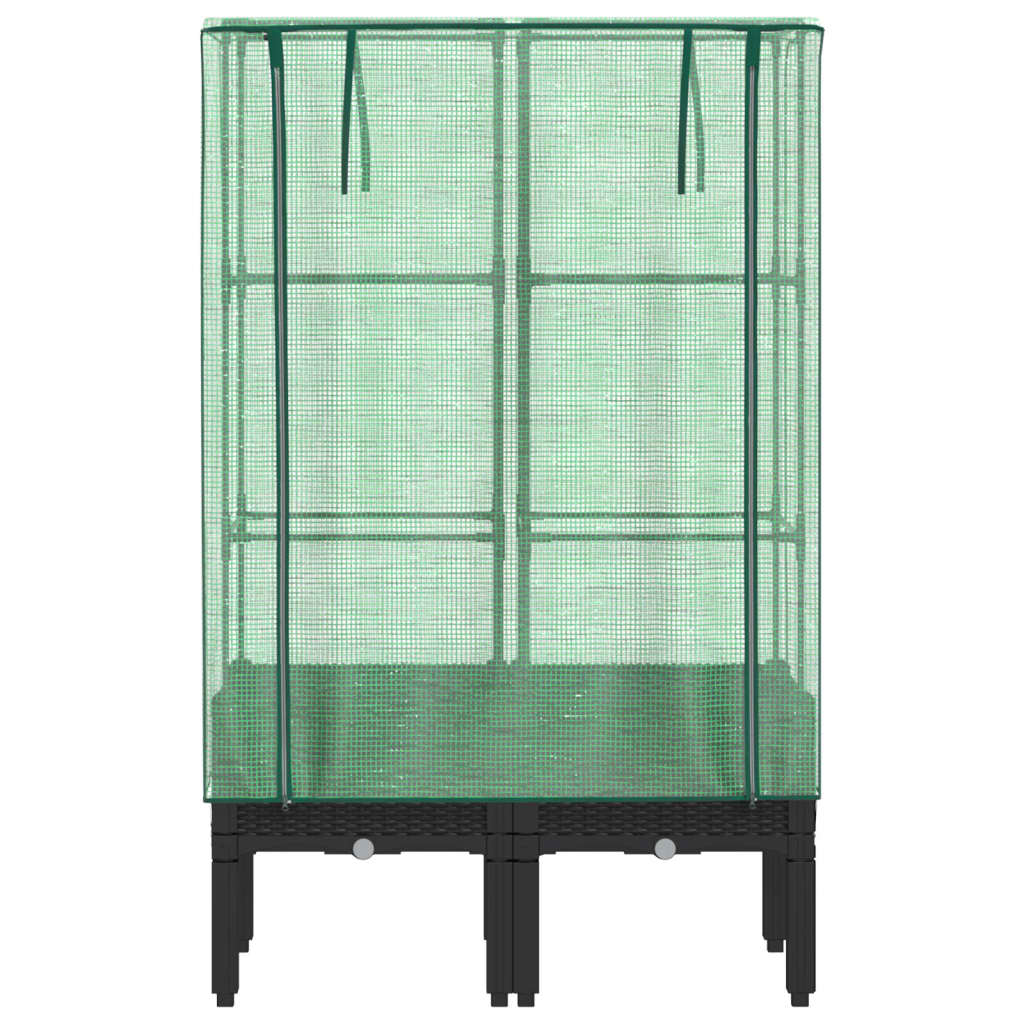 vidaXL Ζαρντινιέρα Υπερυψ. Κάλυμμα Θερμοκηπίου Όψη Ρατάν 80x40x140 εκ.