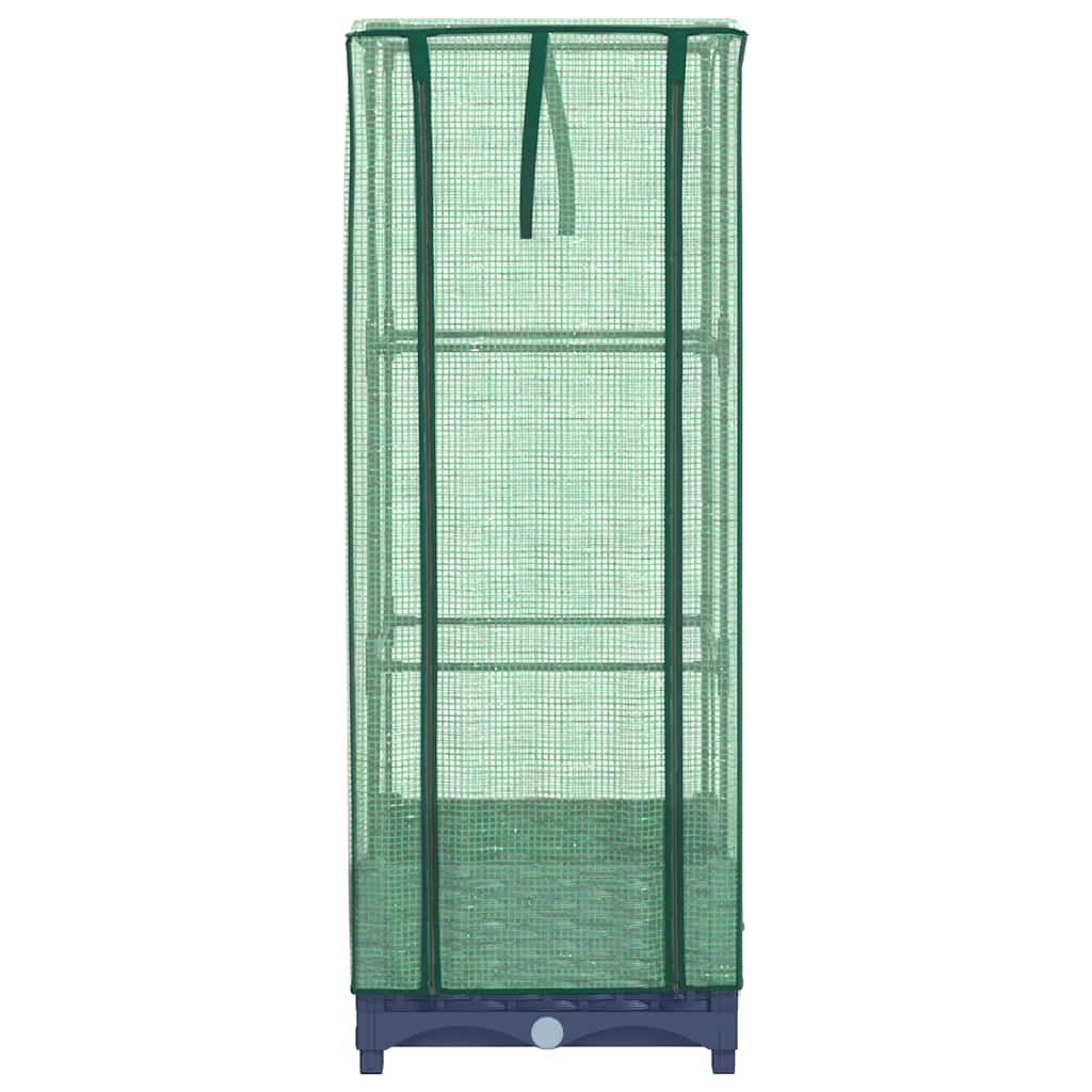 vidaXL Ζαρντινιέρα Υπερυψ. Κάλυμμα Θερμοκηπίου Όψη Ρατάν 40x40x123 εκ.