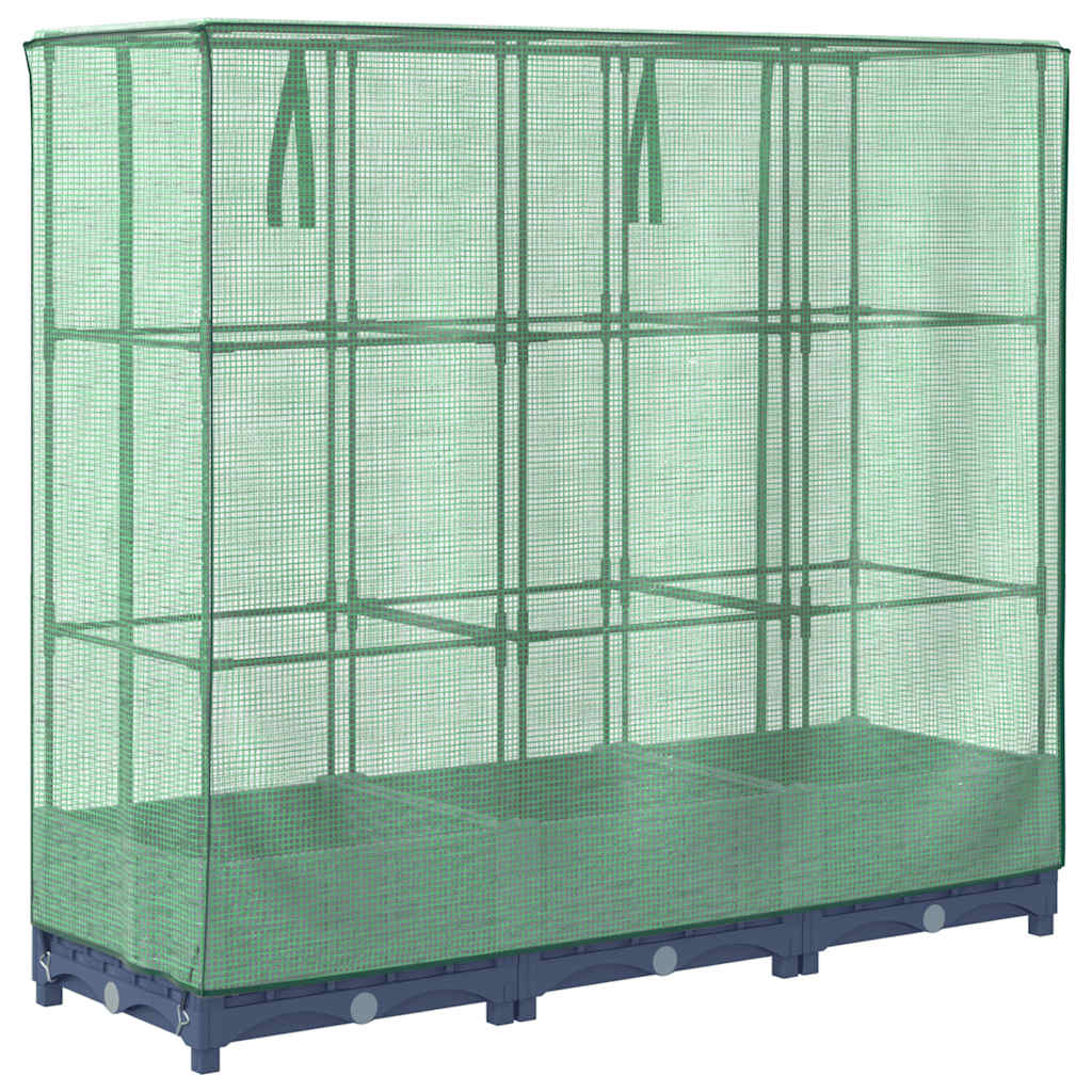 vidaXL Ζαρντινιέρα Υπερυψ. Κάλυμμα Θερμοκηπίου Όψη Ρατάν 120x40x123 εκ