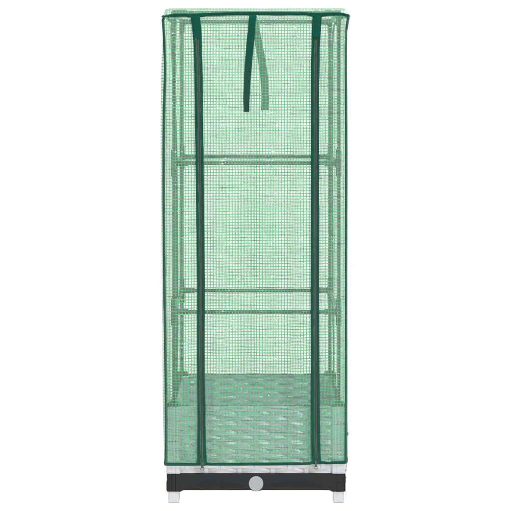 vidaXL Ζαρντινιέρα Υπερυψ. Κάλυμμα Θερμοκηπίου Όψη Ρατάν 40x40x123 εκ.