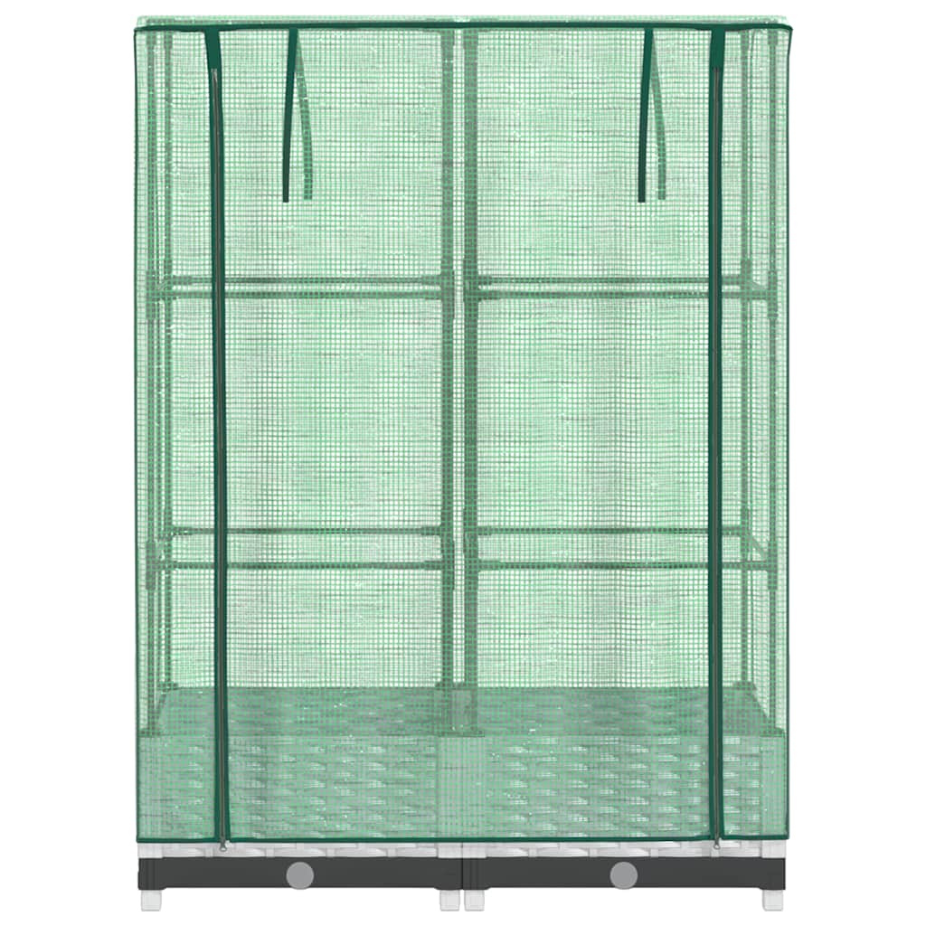 vidaXL Ζαρντινιέρα Υπερυψ. Κάλυμμα Θερμοκηπίου Όψη Ρατάν 80x40x123 εκ.