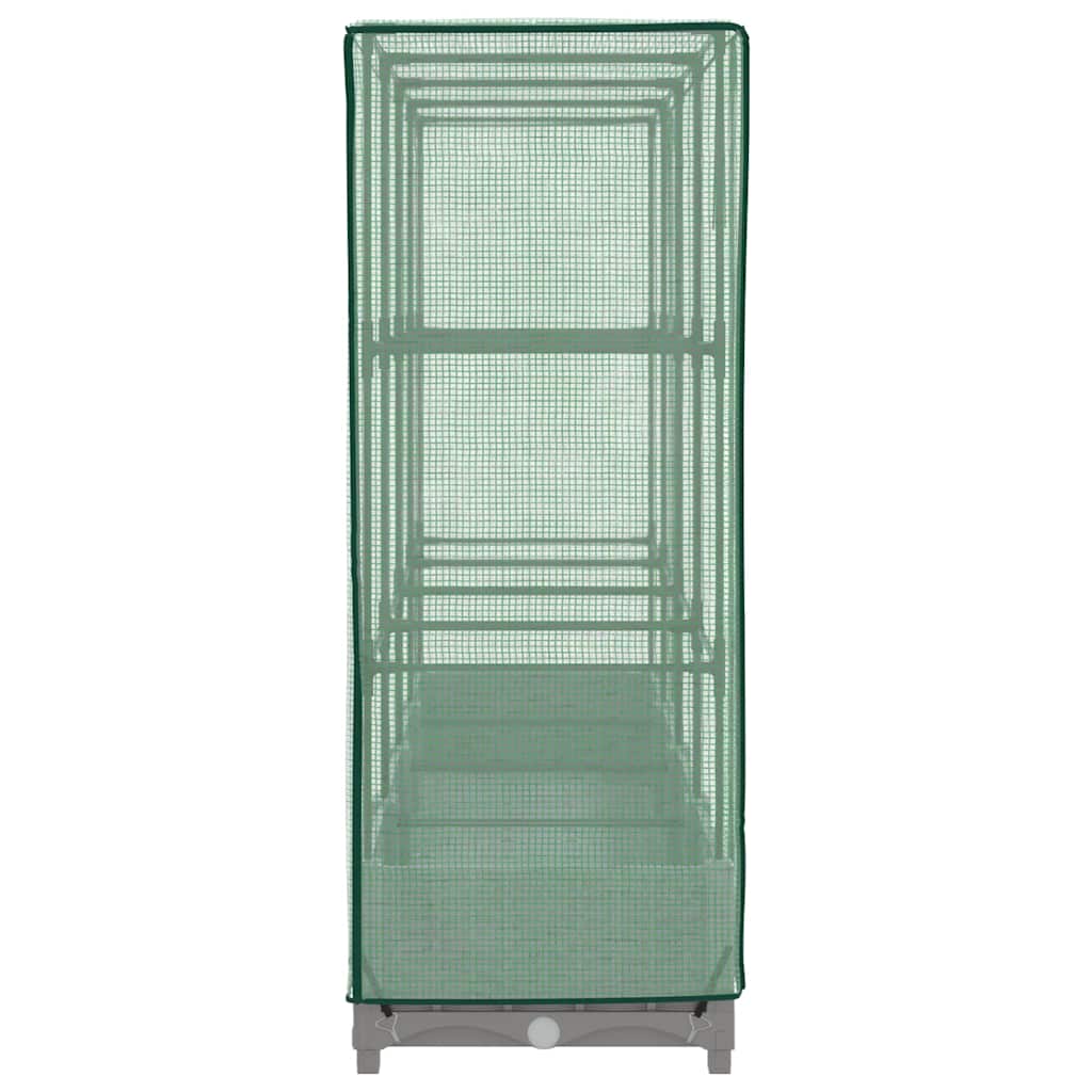 vidaXL Ζαρντινιέρα Υπερυψ. Κάλυμμα Θερμοκηπίου Όψη Ρατάν 160x40x123 εκ