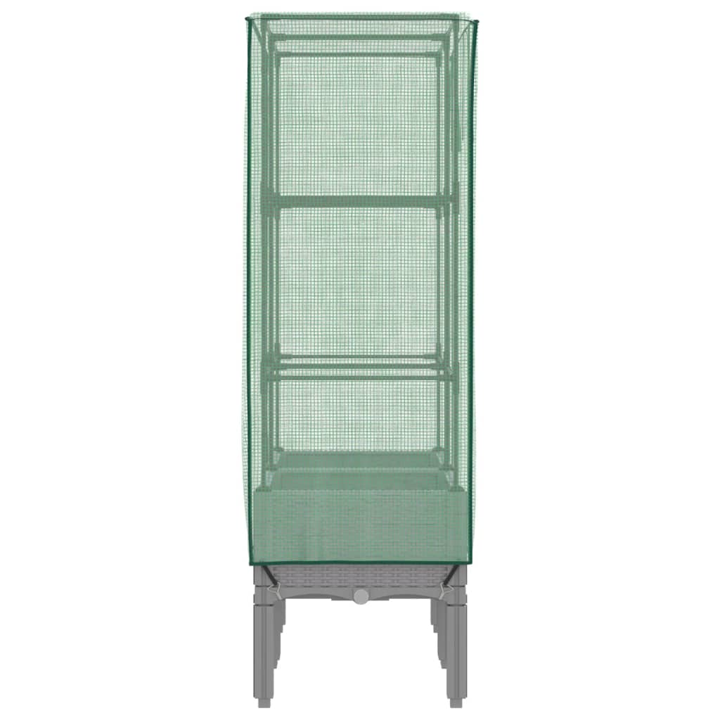 vidaXL Ζαρντινιέρα Υπερυψ. Κάλυμμα Θερμοκηπίου Όψη Ρατάν 80x40x140 εκ.