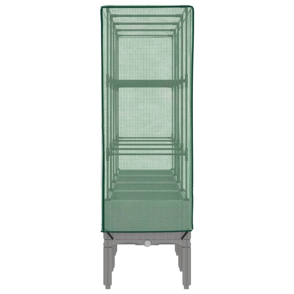 vidaXL Ζαρντινιέρα Υπερυψ. Κάλυμμα Θερμοκηπίου Όψη Ρατάν 160x40x140 εκ