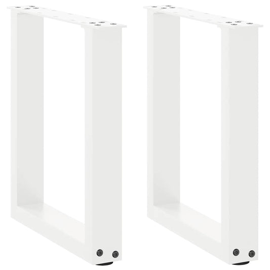 vidaXL Πόδια Τραπεζιού Σαλονιού σε Σχήμα U, 2 τεμ. Λευκά 38x(42-43) εκ. Ατσάλι