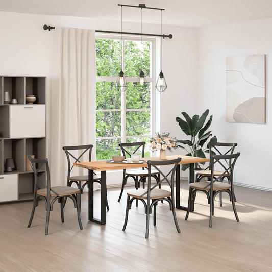 vidaXL Πόδια Κονσόλας σε Σχήμα U 2 τεμ. Μαύρο 28x(72-73) εκ. Ατσάλι