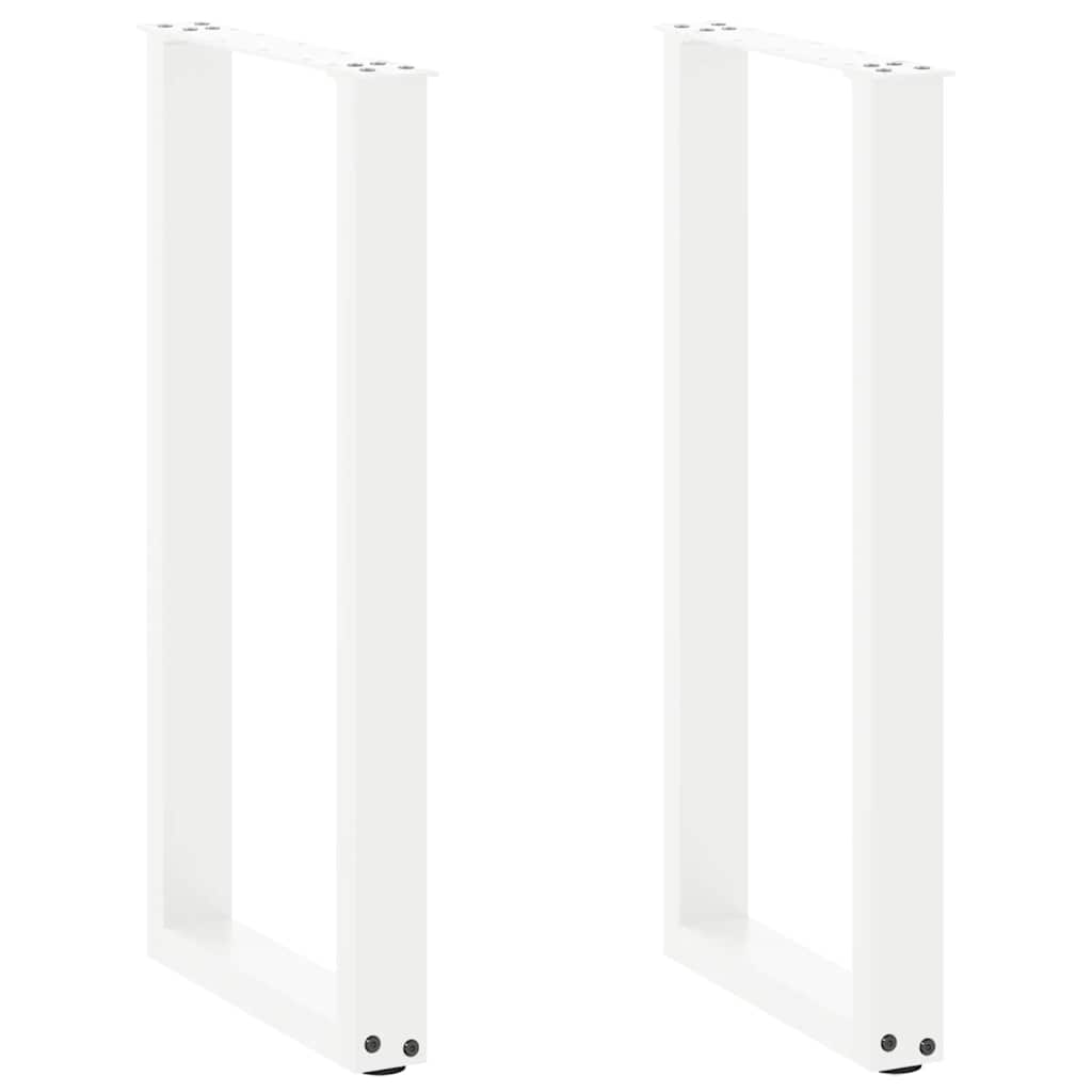 vidaXL Πόδια Κονσόλας σε Σχήμα U 2 τεμ. Λευκά 28x(72-73) εκ. Ατσάλι
