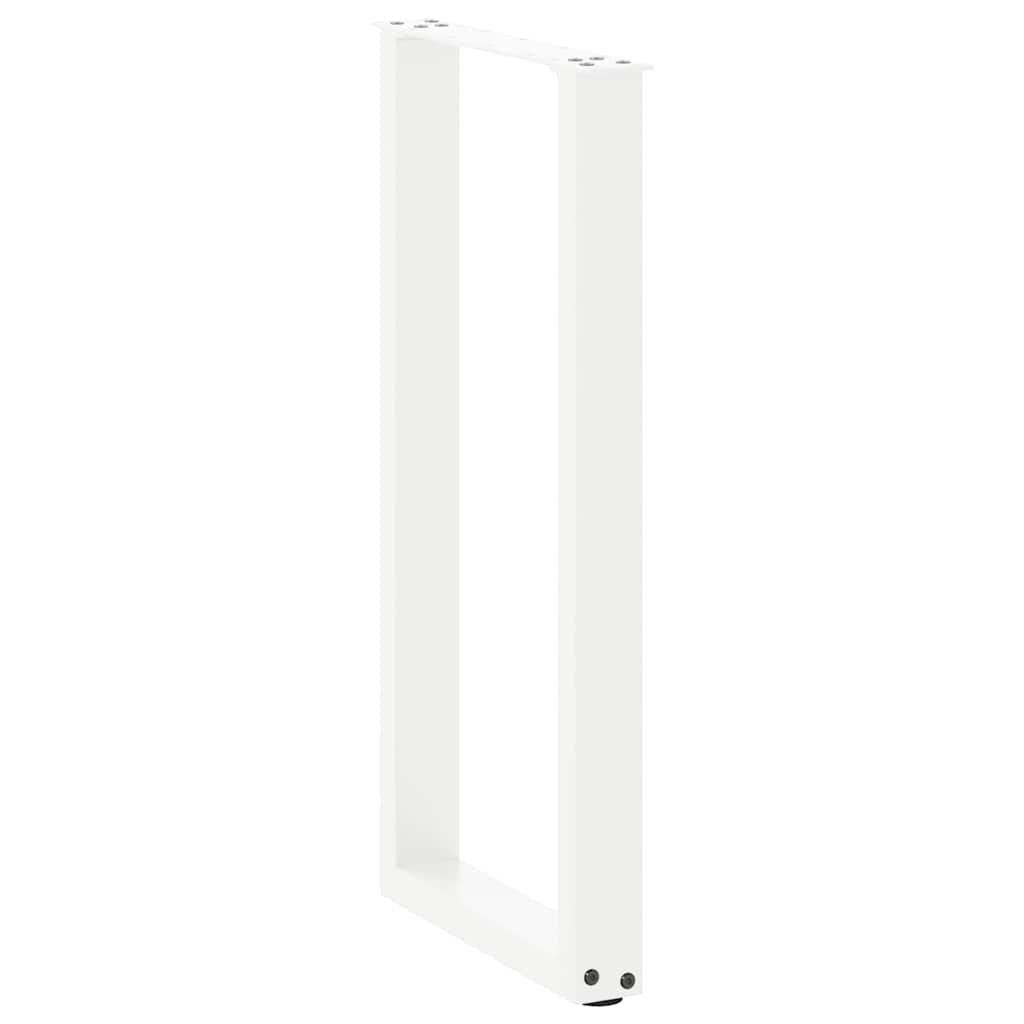 vidaXL Πόδια Κονσόλας σε Σχήμα U 2 τεμ. Λευκά 28x(72-73) εκ. Ατσάλι