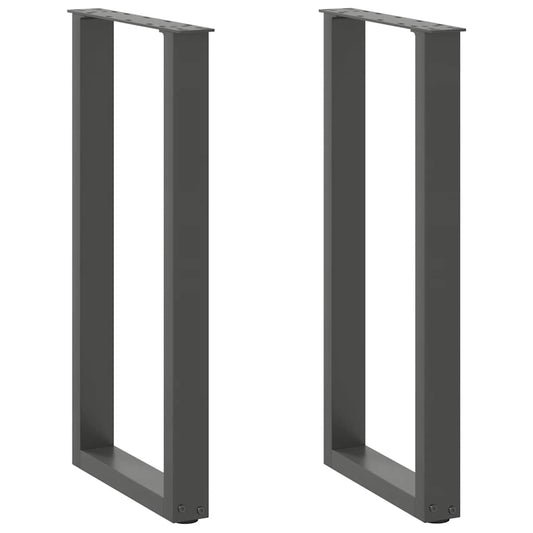 vidaXL Πόδια Κονσόλας 2 τεμ. σε σχήμα U, Ανθρακί 28x(72-73) εκ. από Ατσάλι